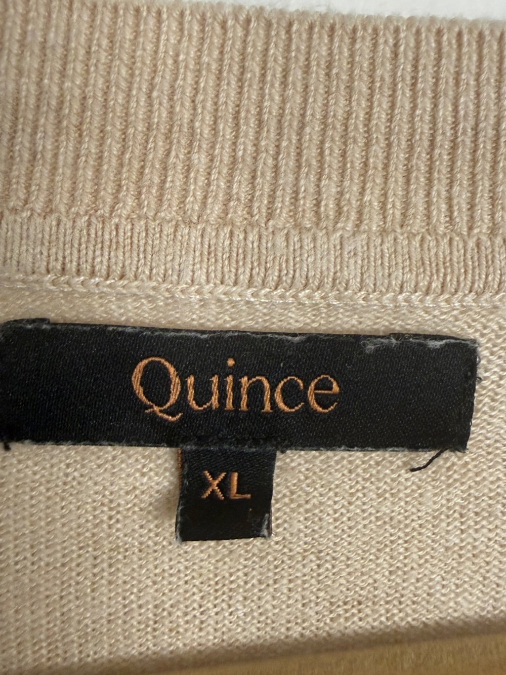 QUINCE Lightweight Cashmere Blend Sweater | Neutral Beige | XL - Picture 4 of 8